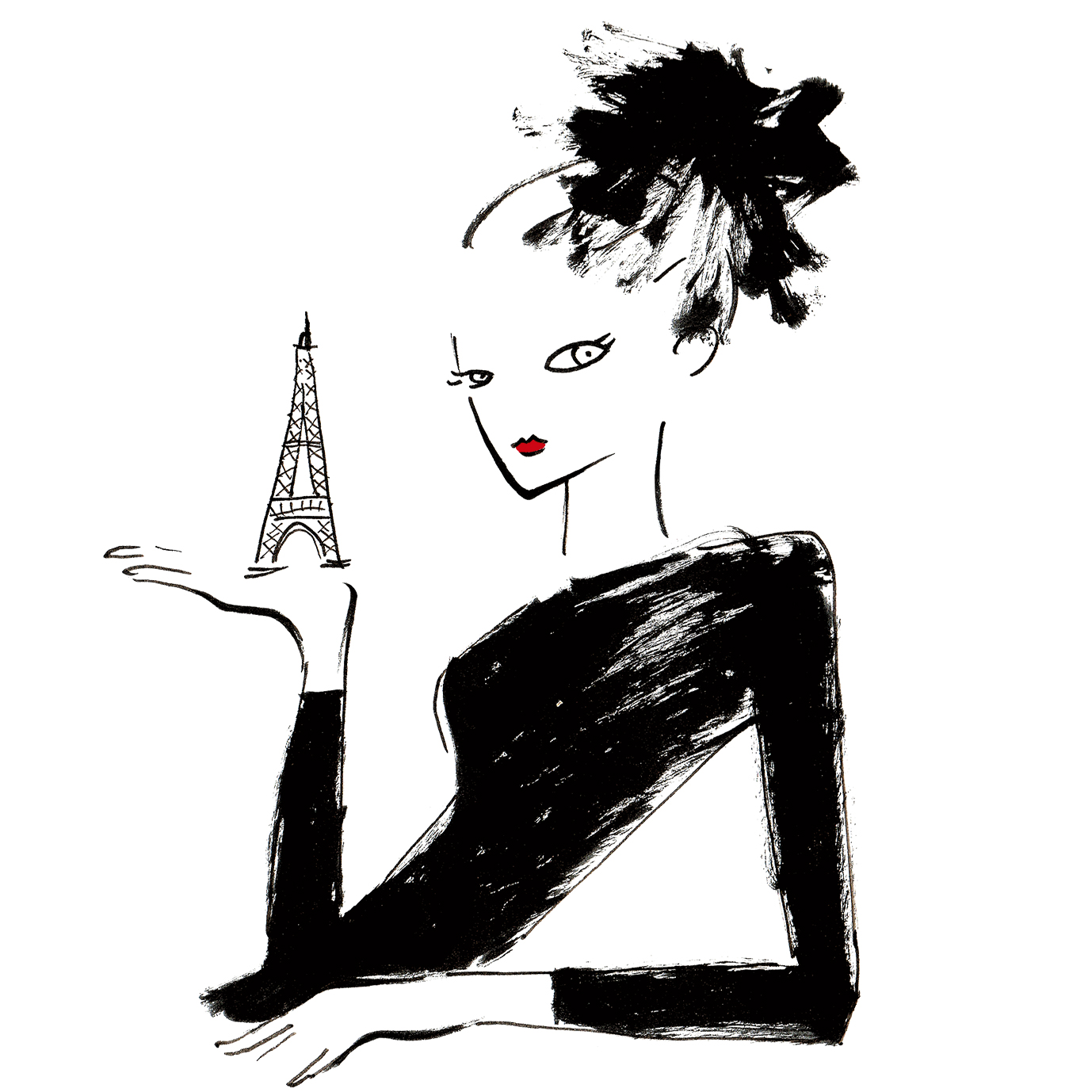 個展展示作品/ A１ 大型作品 ファッションイラスト/ボンジュール・フランス「ヴィーヴ・ラール・ド・ヴィーヴル！」